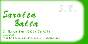 sarolta balta business card